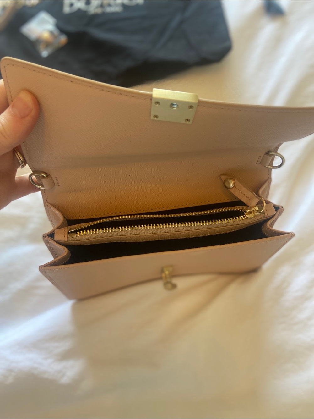 Botkier Nude Blush Leather Crossbody with Gold Hardware - Picture 4 of 9
